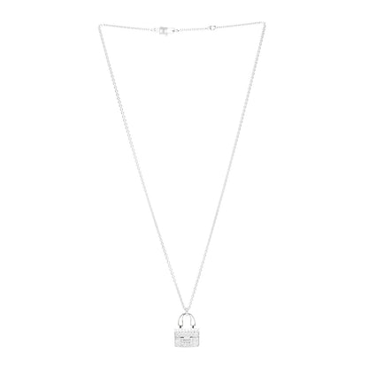 Hermes 18K White Gold Diamond Constance Amulettes Pendant Necklace 3 of 5