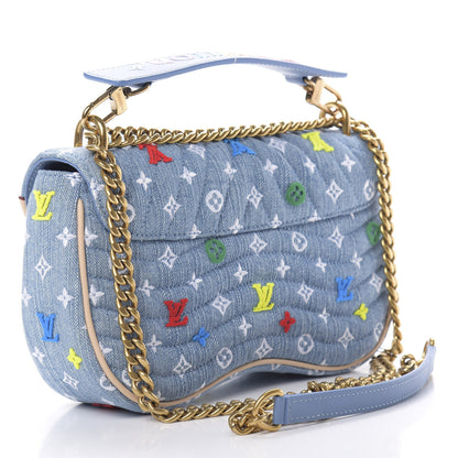 Louis Vuitton Embroidered Monogram Denim New Wave Chain MM 3 of 11
