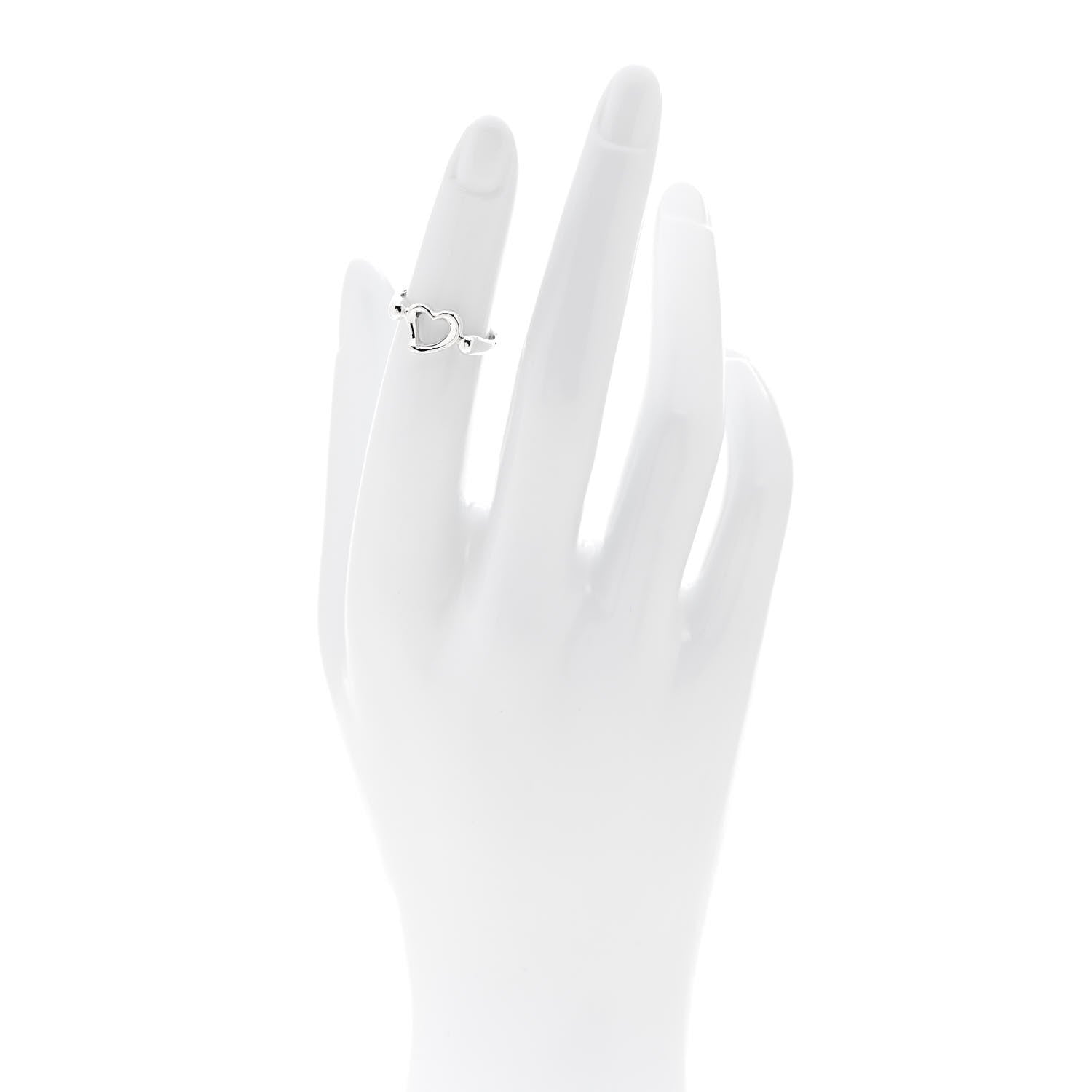 Tiffany Sterling Silver Elsa Peretti Open Heart Ring 47 4 2 of 7