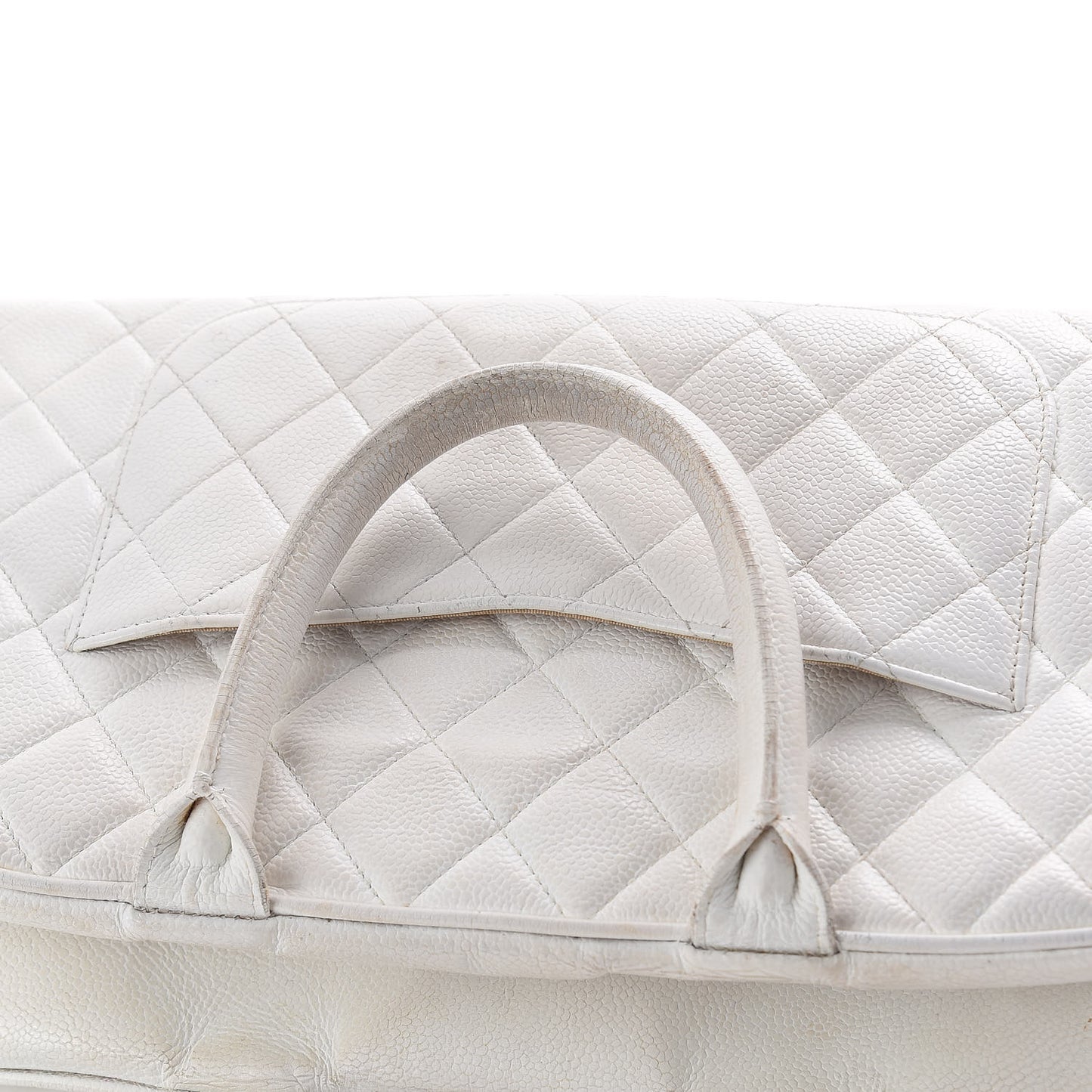 Caviar Quilted Large Bowler White