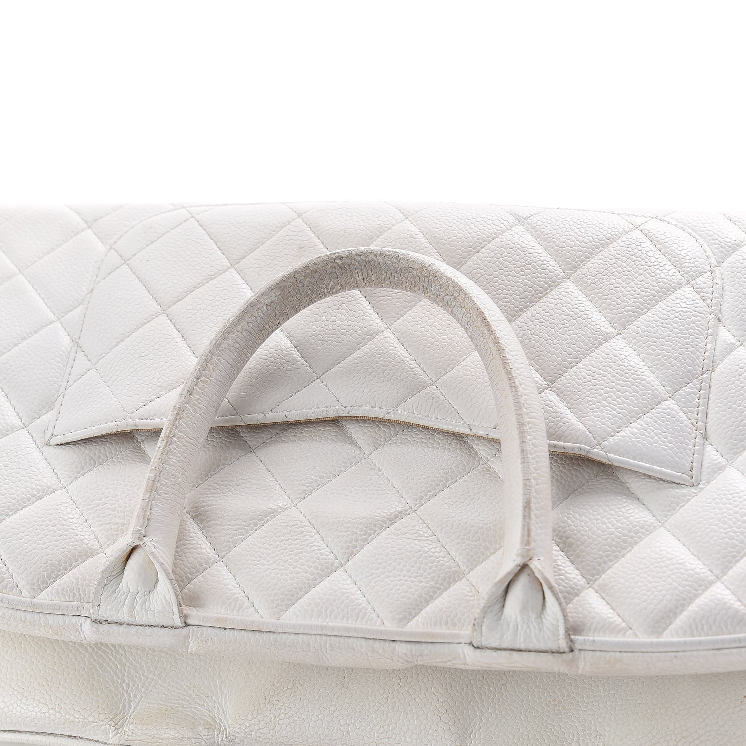 Chanel Caviar Quilted Large Bowler White 12 of 18