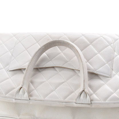 Chanel Caviar Quilted Large Bowler White 12 of 18