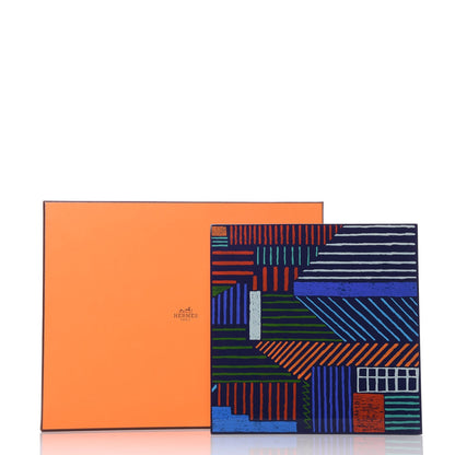 Hermes Lacquered Wood Large A Walk in The City Box Evening Bleu Nuit 9 of 9