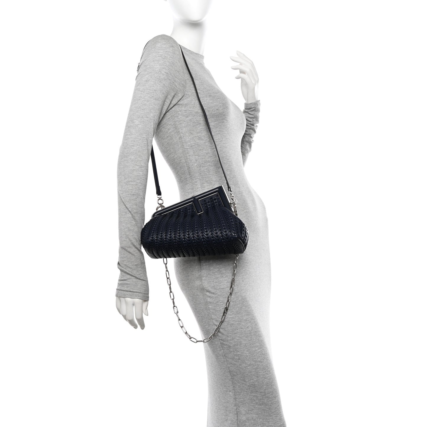 Vitello Grace Intreccio Nappa Small Fendi First Midnight