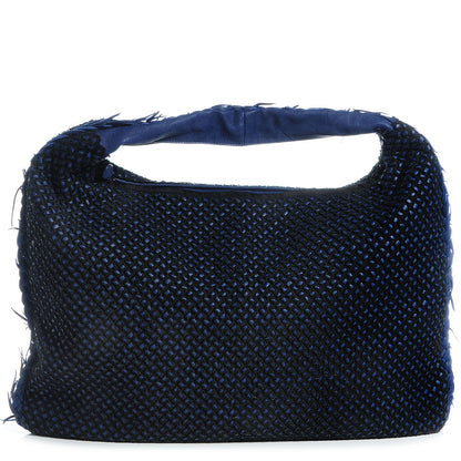 Bottega Veneta Nappa Silk Mini Ponza Devore Fuzzy Hobo Indigo 1 of 8