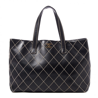 Chanel Calfskin Wild Stitch Large Tote Black 1 of 11