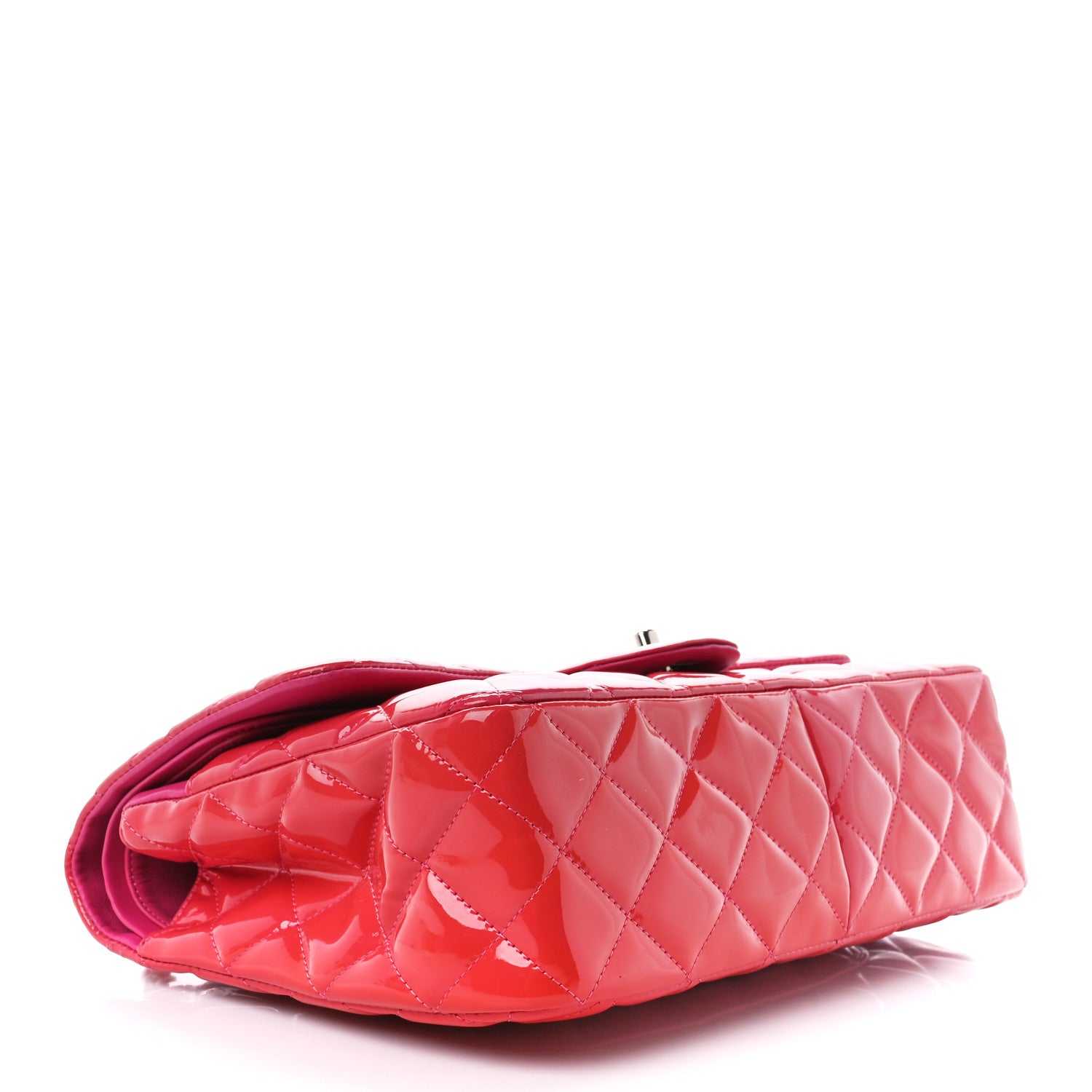 Chanel Patent Quilted Jumbo Double Flap Pink 4 of 12
