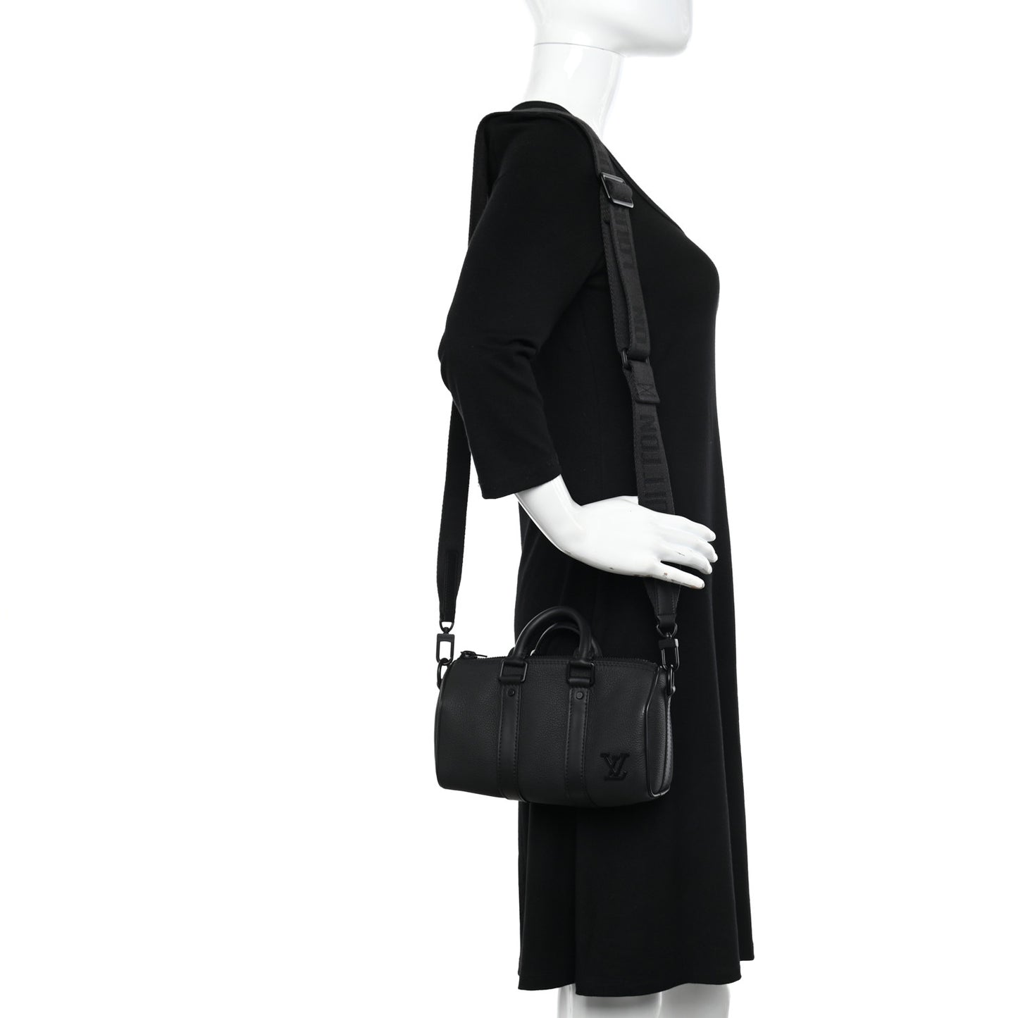 Grained Calfskin Aerogram Keepall XS Black