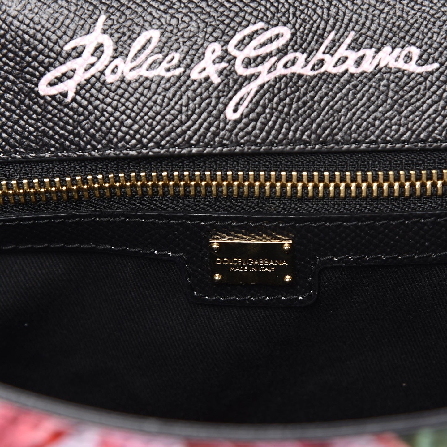 Dauphine Rose Print Medium Miss Sicily Satchel Black
