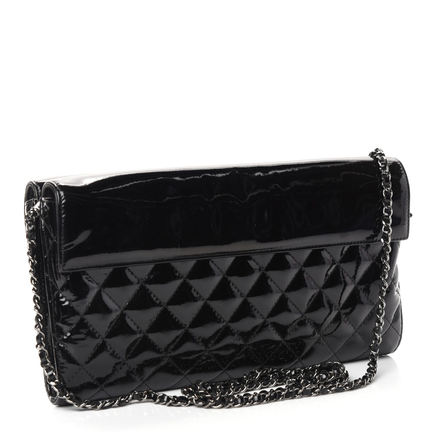 Chanel Patent Quilted Double Sided Crossbody Bag Black 3 of 10