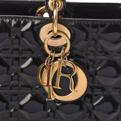 Christian Dior Patent Cannage Large Lady Dior Black 10 of 15