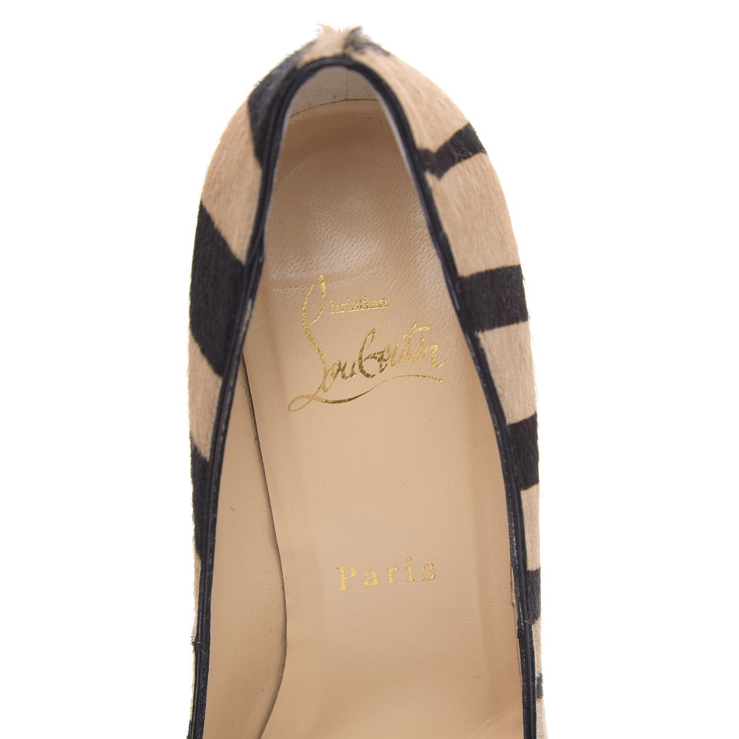 Calf Hair Patent Zebra Print Geo 85 Pumps 36.5 Dune Black