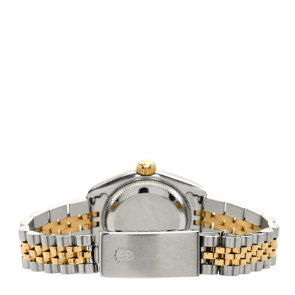 Rolex Stainless Steel 18K Yellow Gold 26mm Oyster Perpetual Datejust Watch White Pyramid Roman 79173 3 of 4