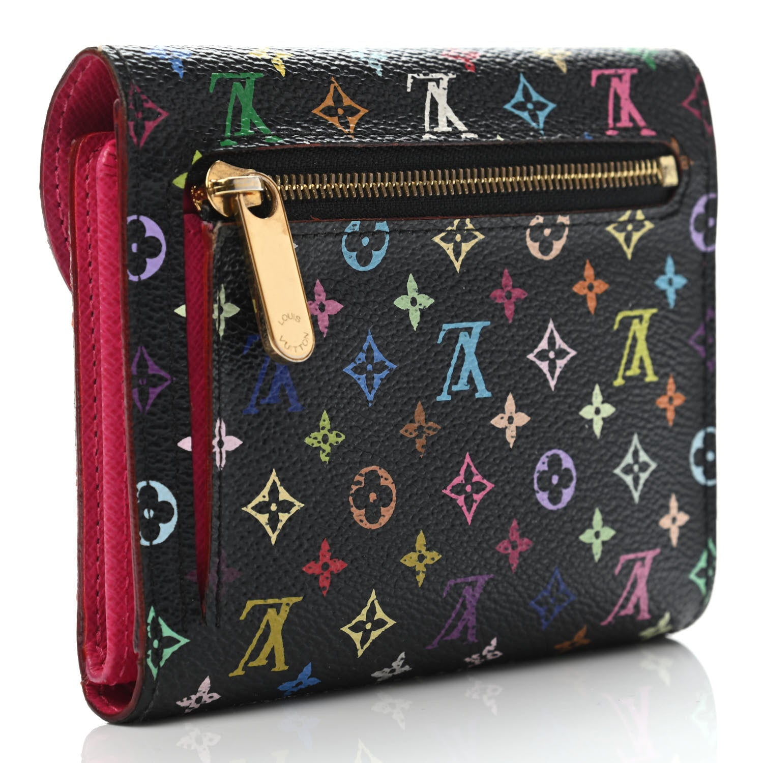 Louis Vuitton Monogram Multicolor Joey Wallet Black Grenade 2 of 4