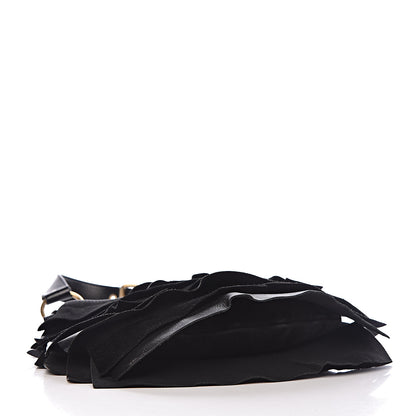 Saint Laurent Patent Chevre Suede Ruffle Small Saint Tropez Black 4 of 10