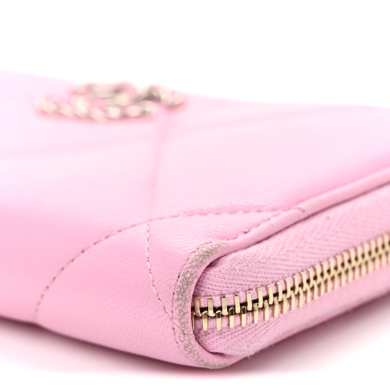 Chanel Lambskin Quilted Chanel 19 Zipped Wallet Light Pink 11 of 15
