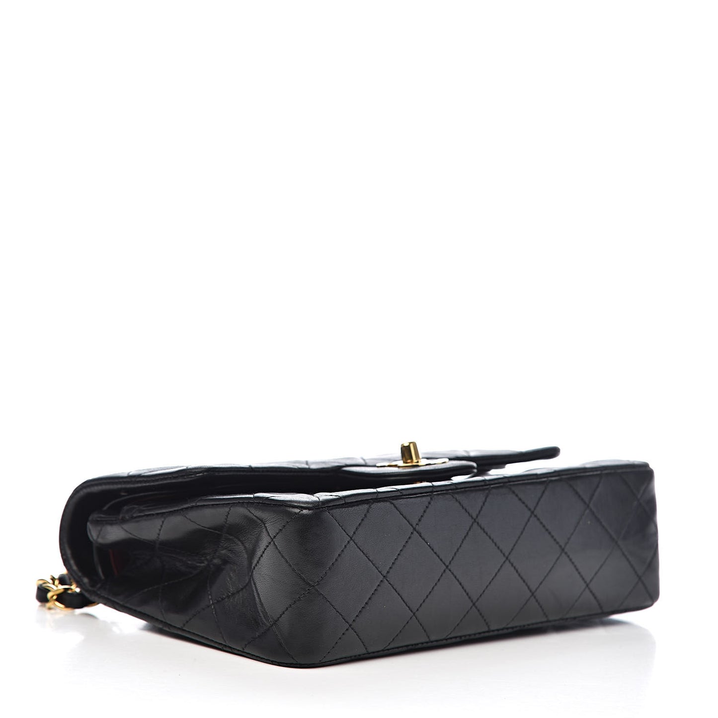 Lambskin Quilted Small Double Flap Black