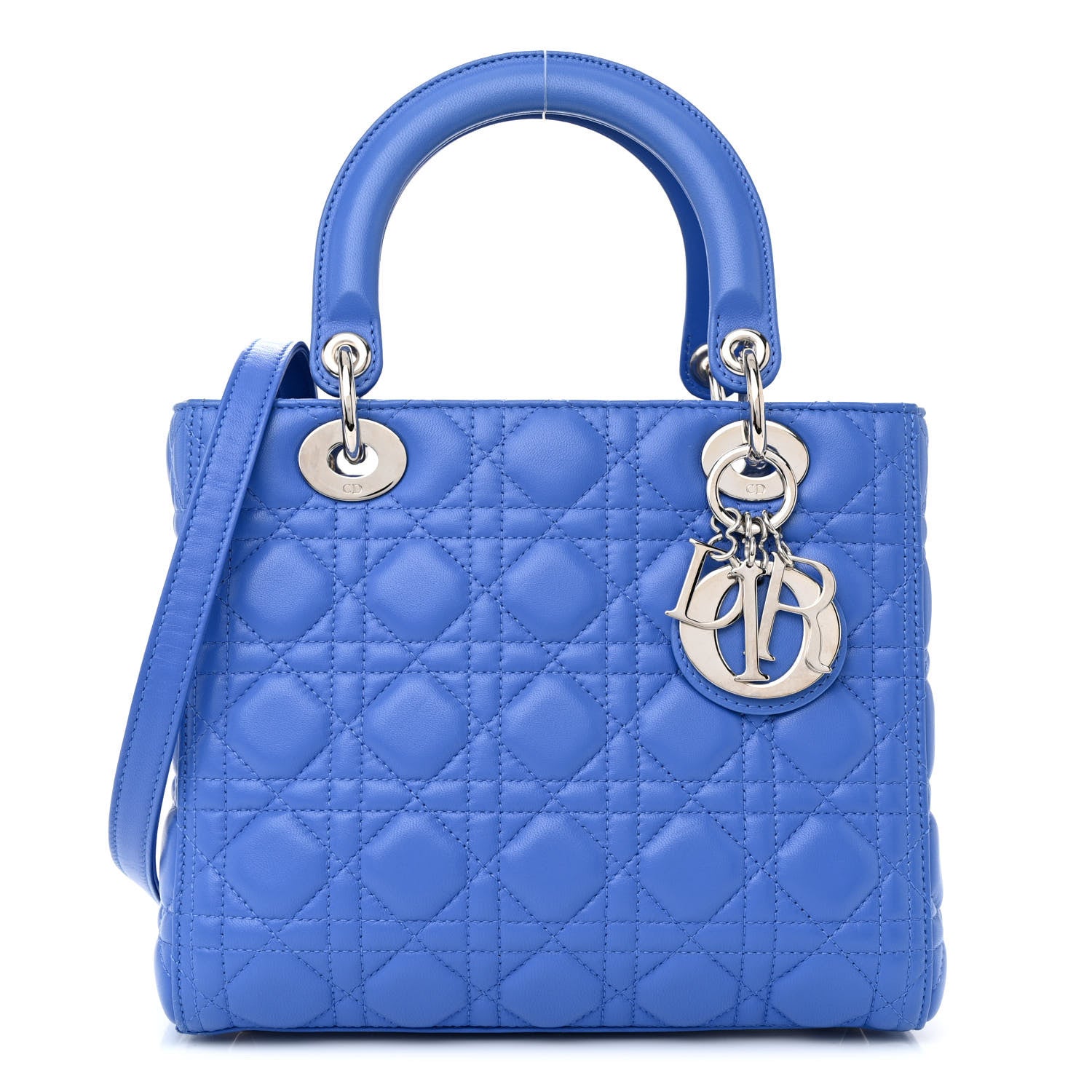 Christian Dior Lambskin Cannage Medium Lady Dior Blue Persan 1 of 12