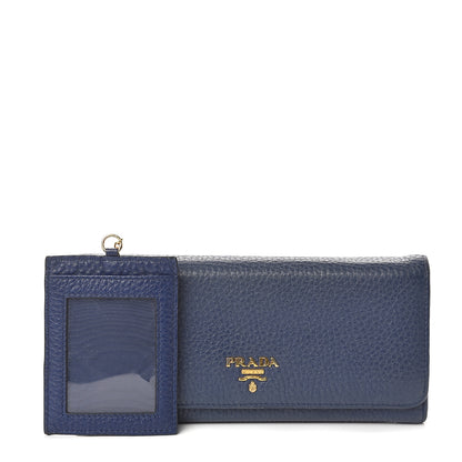 Prada Vitello Phenix Continental Flap Wallet Baltico 1 of 6
