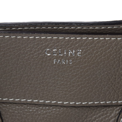 Celine Drummed Calfskin Mini Luggage Souris 6 of 17