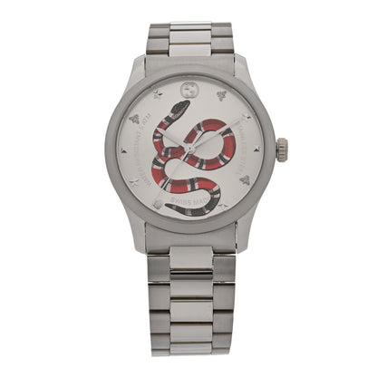 Gucci Stainless Steel 38mm G-Timeless Snake Quartz Watch 1 of 5