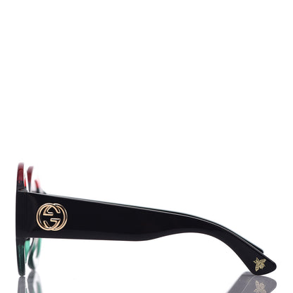 Gucci Round Frame GG0084S Sunglasses Glitter Red Green 3 of 9