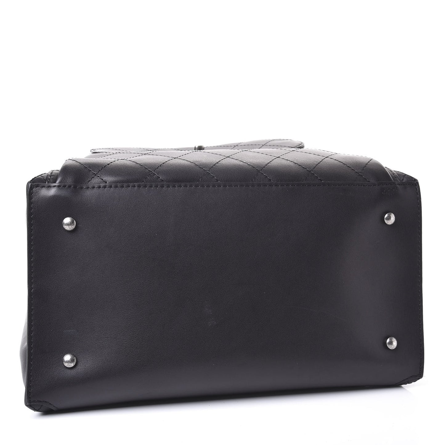 Calfskin Stitched Large Urban Luxury Drawstring Backpack Black