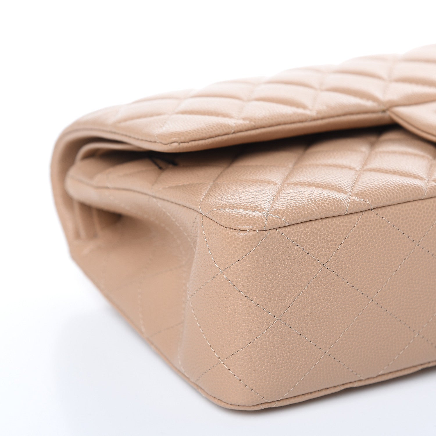 Chanel Caviar Quilted Medium Double Flap Beige 8 of 12