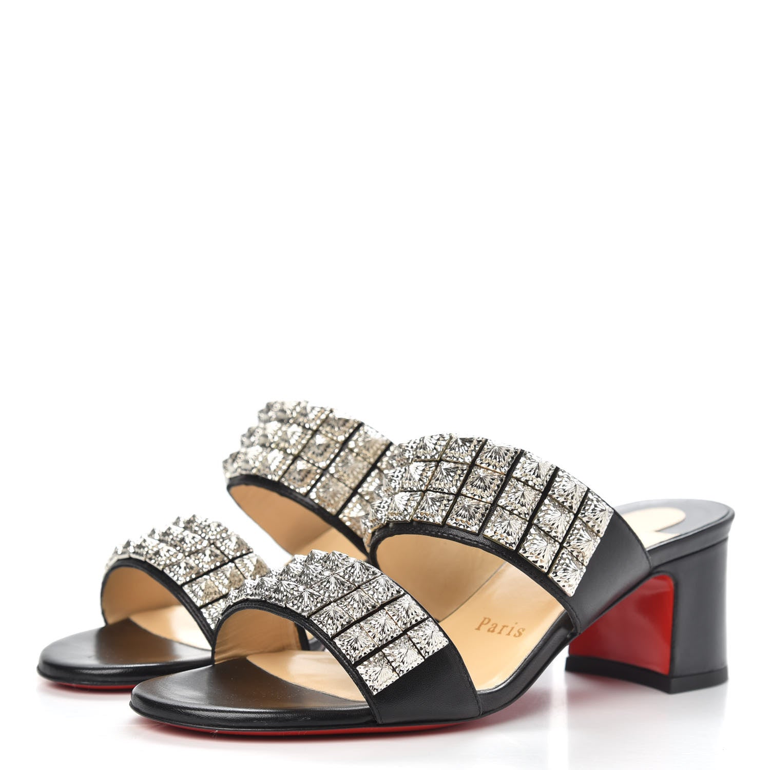 Christian Louboutin Nappa Myriadiam 55 Slide Sandals 36.5 Black 3 of 9