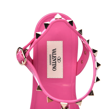 Valentino Garavani PVC Jelly Rockstud Caged Sandals 37 Pink 6 of 7