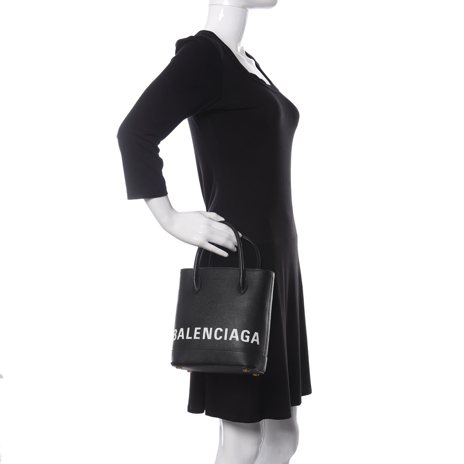 Balenciaga Grained Calfskin Ville Aj Tote XXS Black 2 of 9