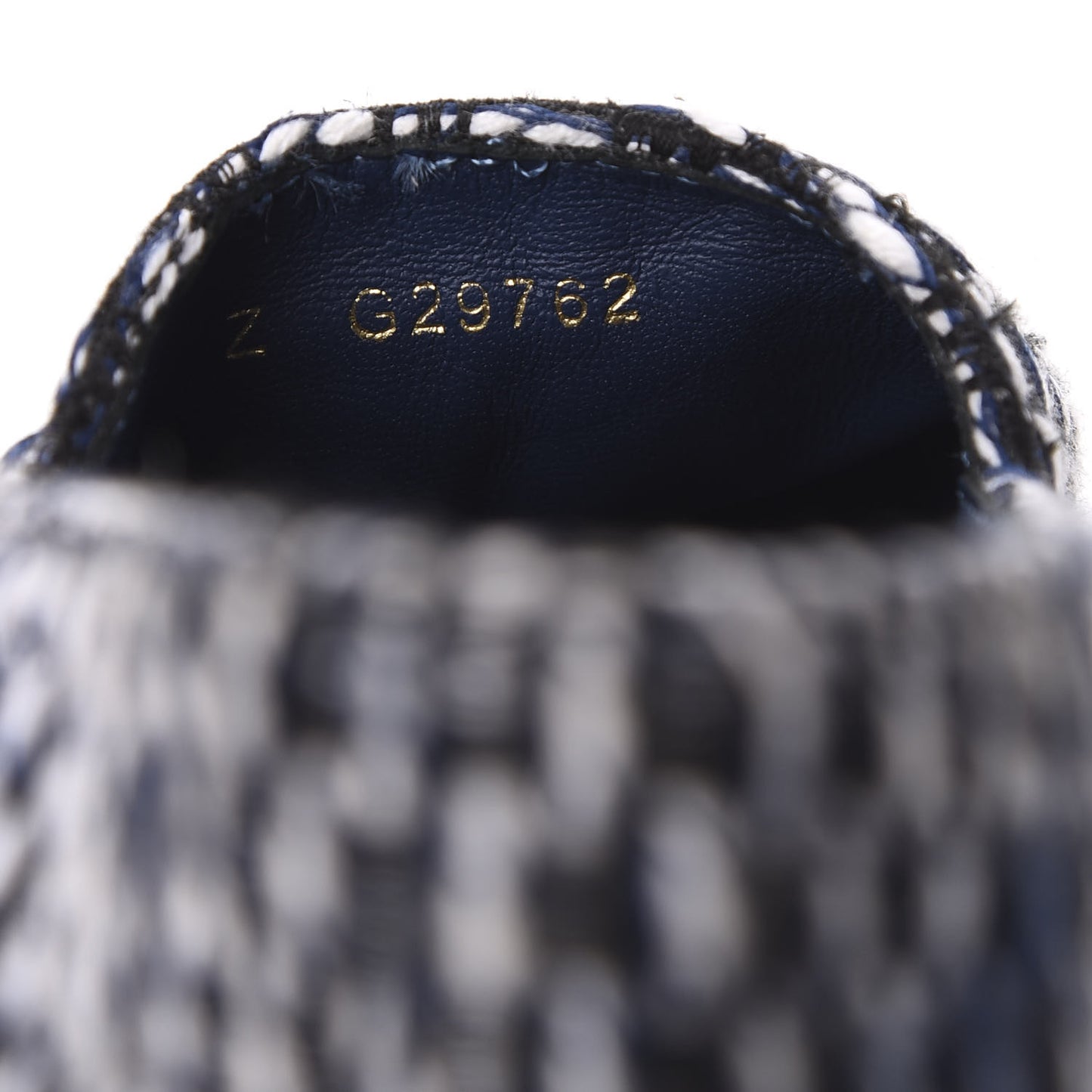 Tweed Grosgrain CC Espadrilles 37 Black Navy White