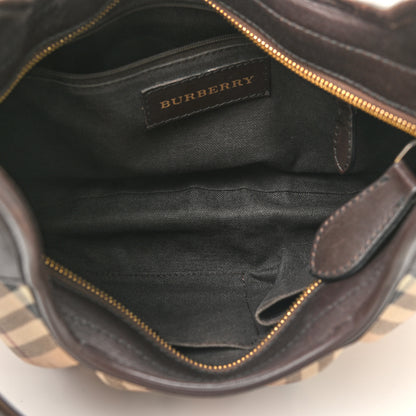Burberry Haymarket Check Small Brooklyn Hobo Brown 4 of 9