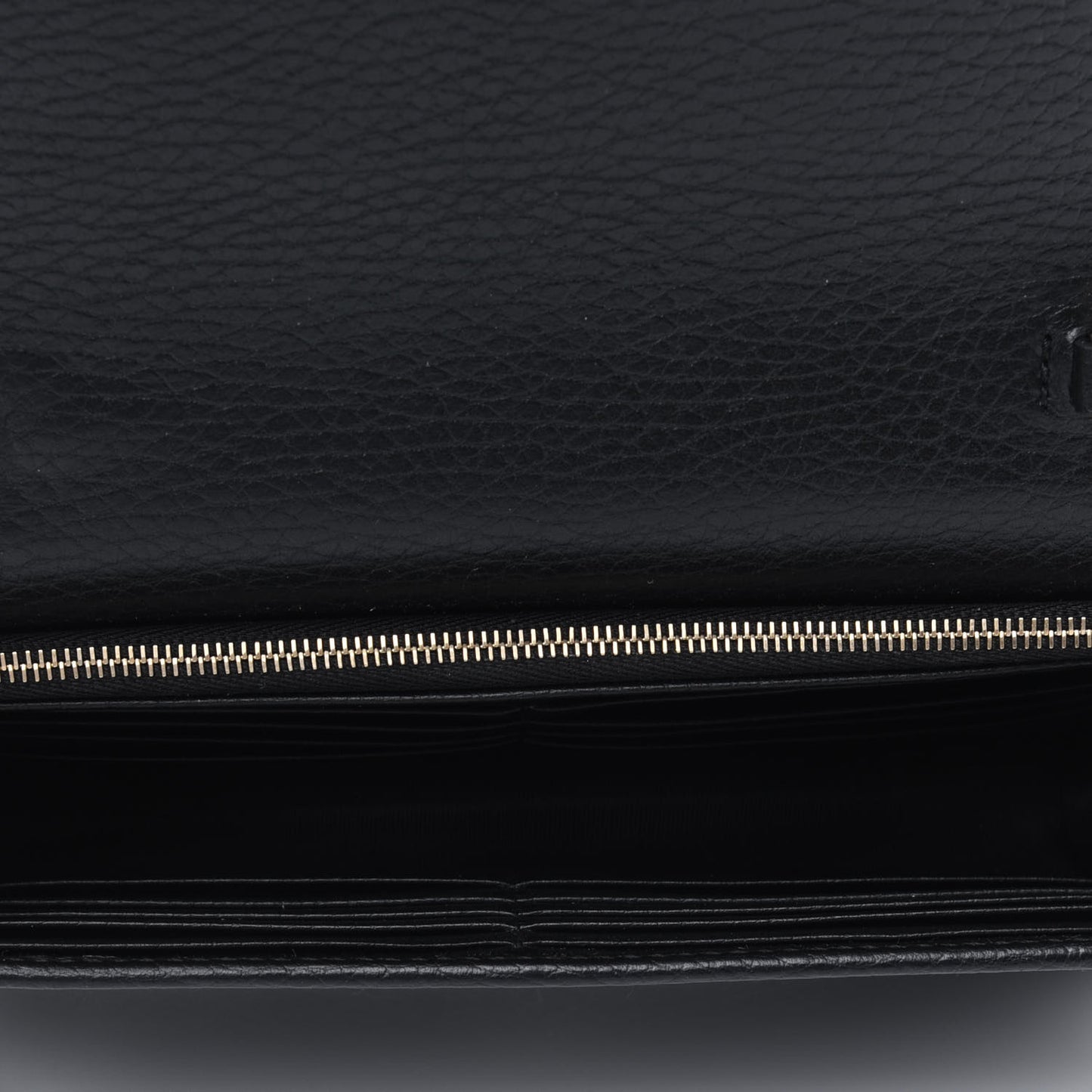 Dollar Calfskin Interlocking G Chain Wallet Black