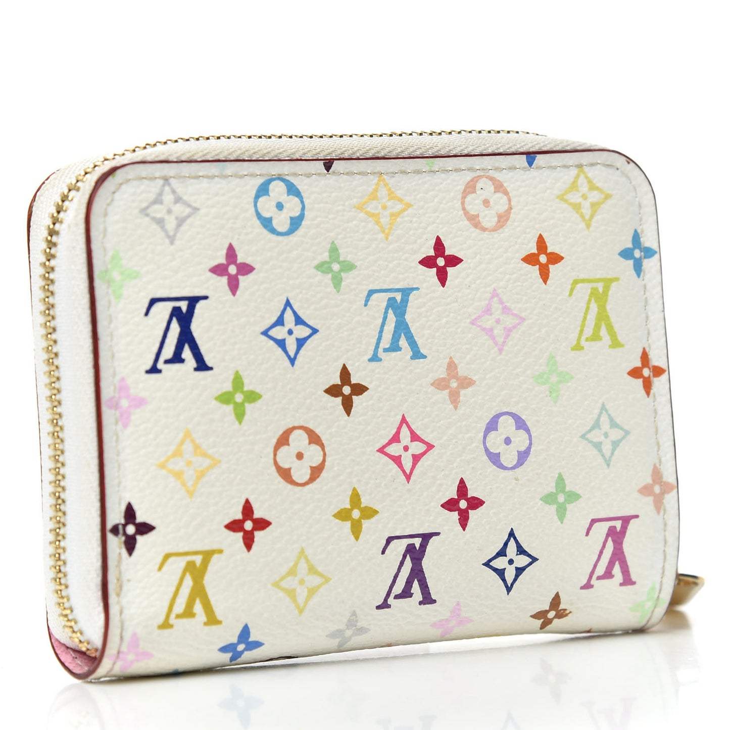 Monogram Multicolor Zippy Coin Purse Wallet White Litchi