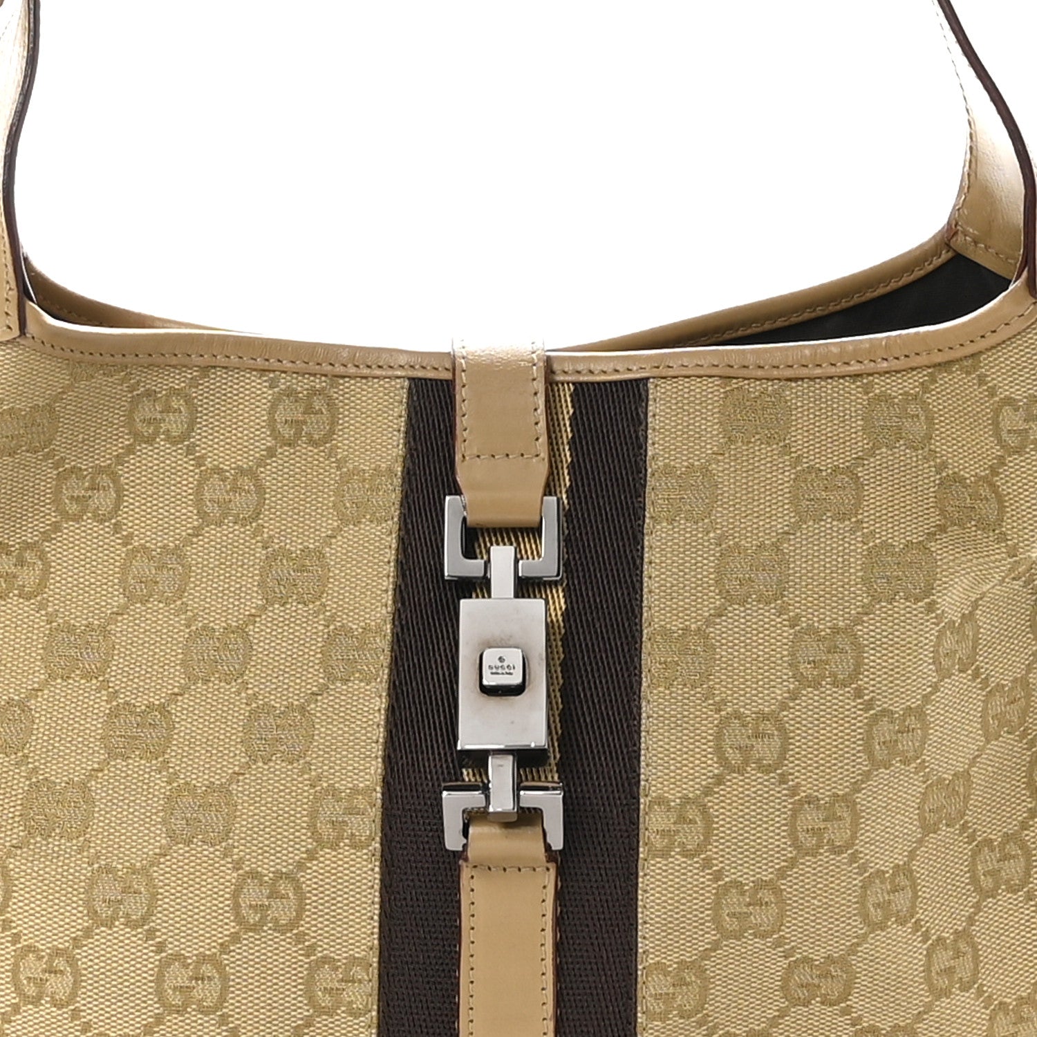 Gucci Monogram Web Jackie O Hobo Beige 8 of 11