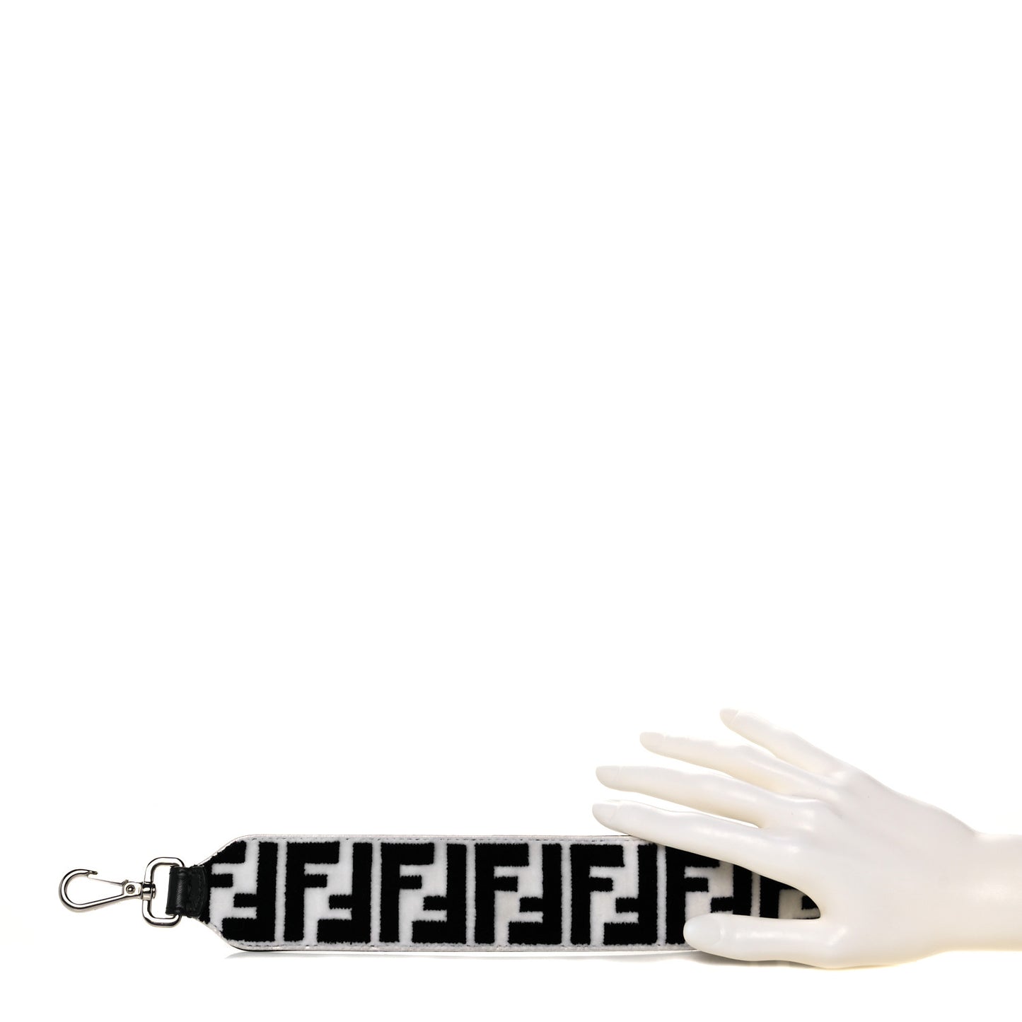 Velvet Tapestry Calfskin FF Reloaded Mini Strap You White Black