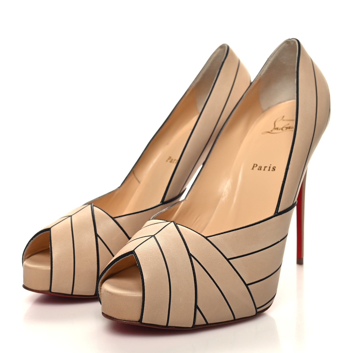 Calfskin Undessin Alta 120 Pumps 41 Nude Black