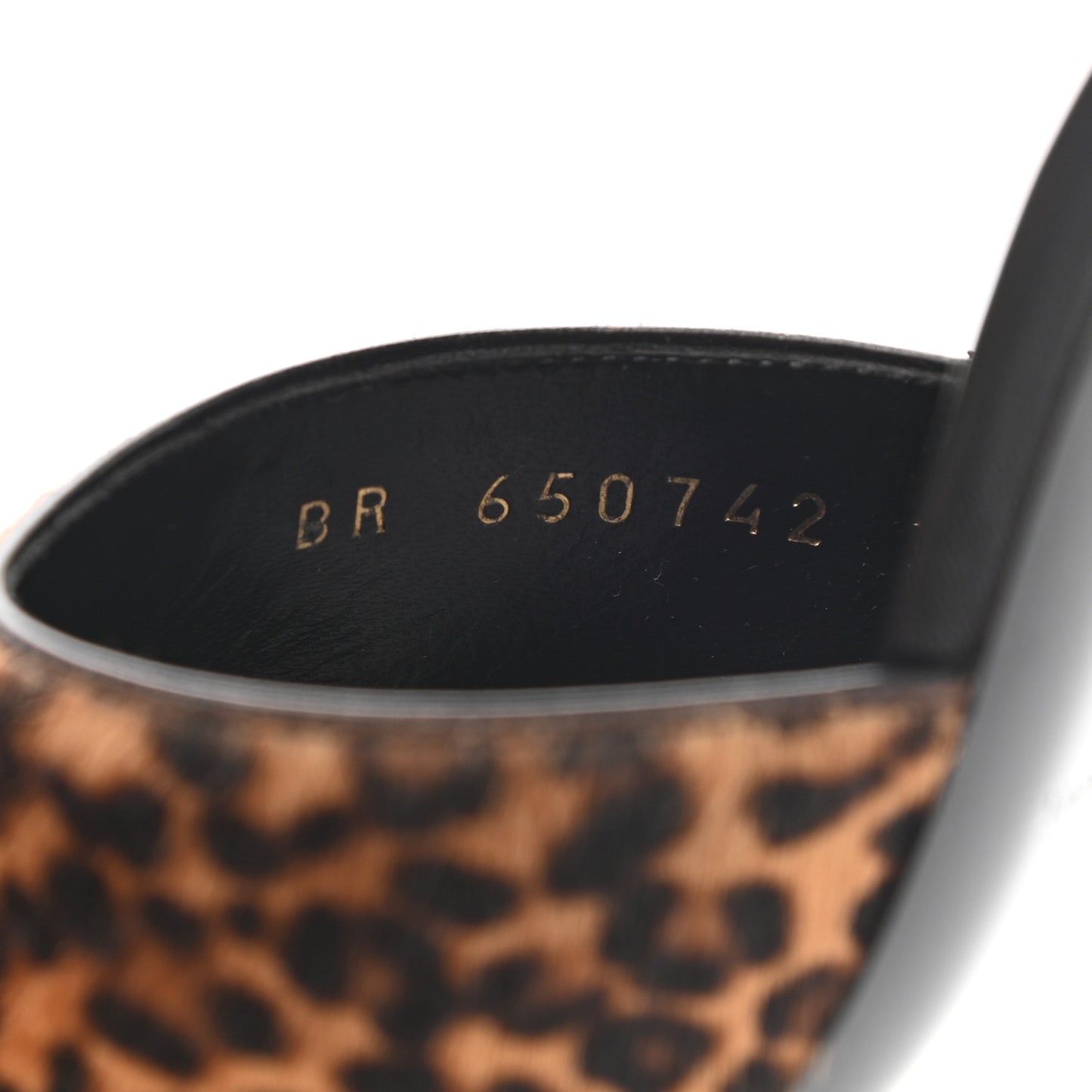 Pony Hair Leopard Print Sexy 95mm Pumps 36.5 Natural Black