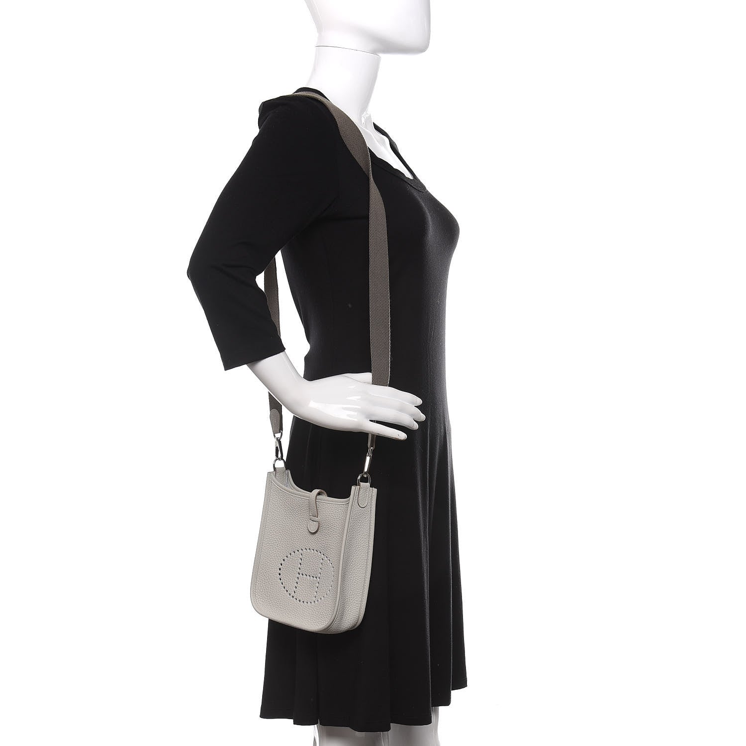 Hermes Taurillon Clemence Amazone Evelyne TPM Gris Perle Etain 2 of 10