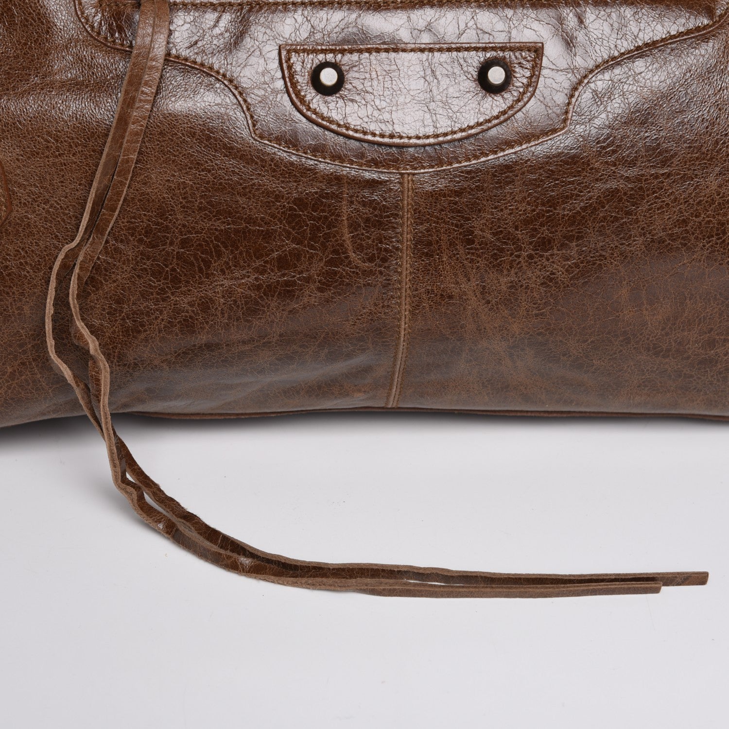 Balenciaga Agneau Classic Hardware Work Olive Brown 8 of 9