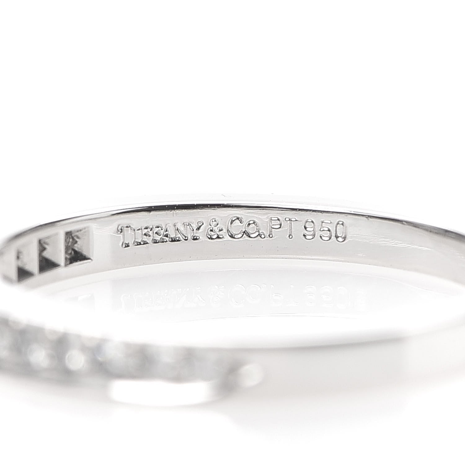 Tiffany Platinum Diamond Half Circle Wedding Band Ring 54 6.75 4 of 4