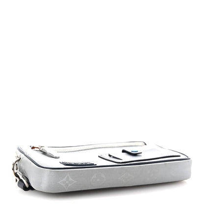 Louis Vuitton Monogram Satellite Alpha Clutch Silver 4 of 6