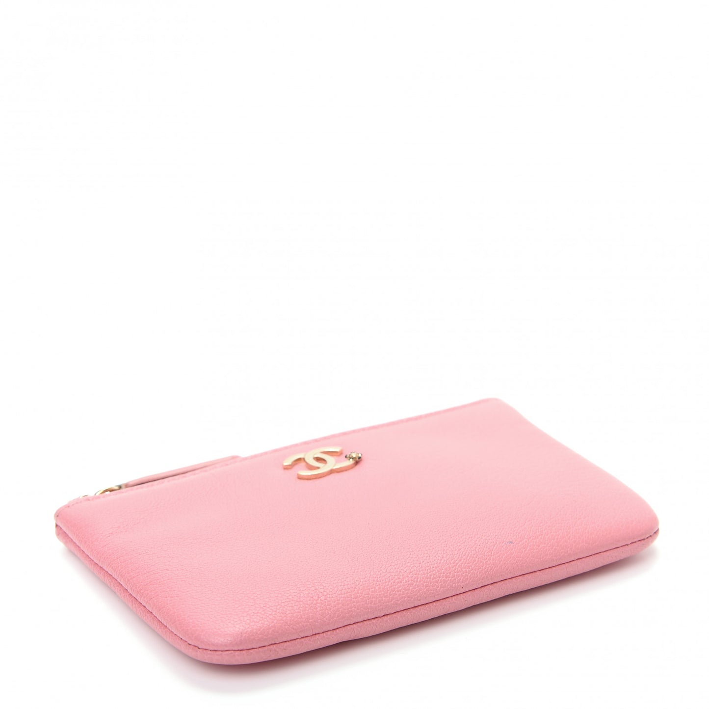 Goatskin Small CC Clover Cosmetic Case Pink
