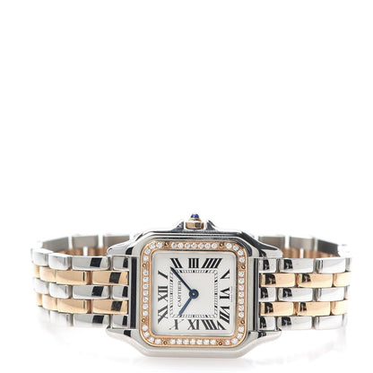 Cartier Stainless Steel 18K Pink Gold Diamond 27mm Panthere Quartz Watch 3 of 7
