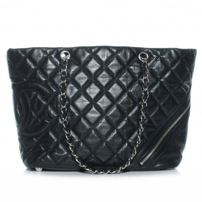 Chanel Leather Quilted Cotton Club Tote Black 1 of 7