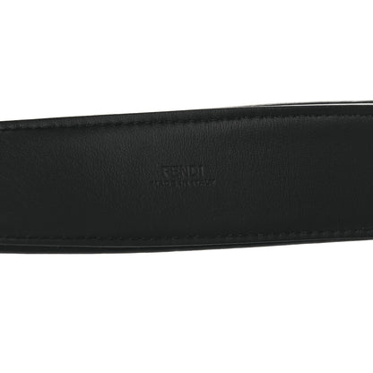 Fendi Glazed Fabric Vitello Century FF 1974 Belt 85 34 Rosso Black 5 of 7