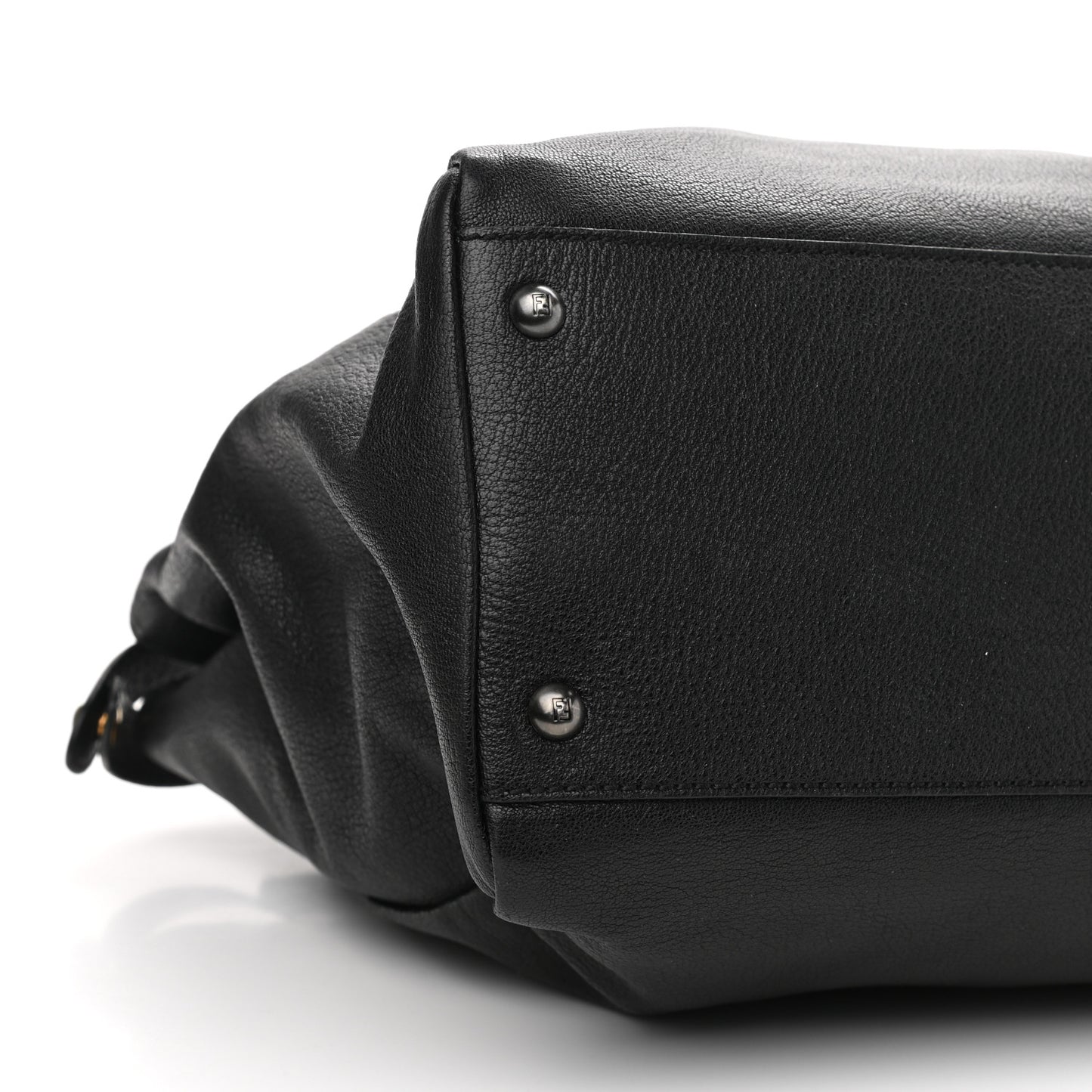 Goatskin Large Peekaboo Iconic Satchel Black Lampone
