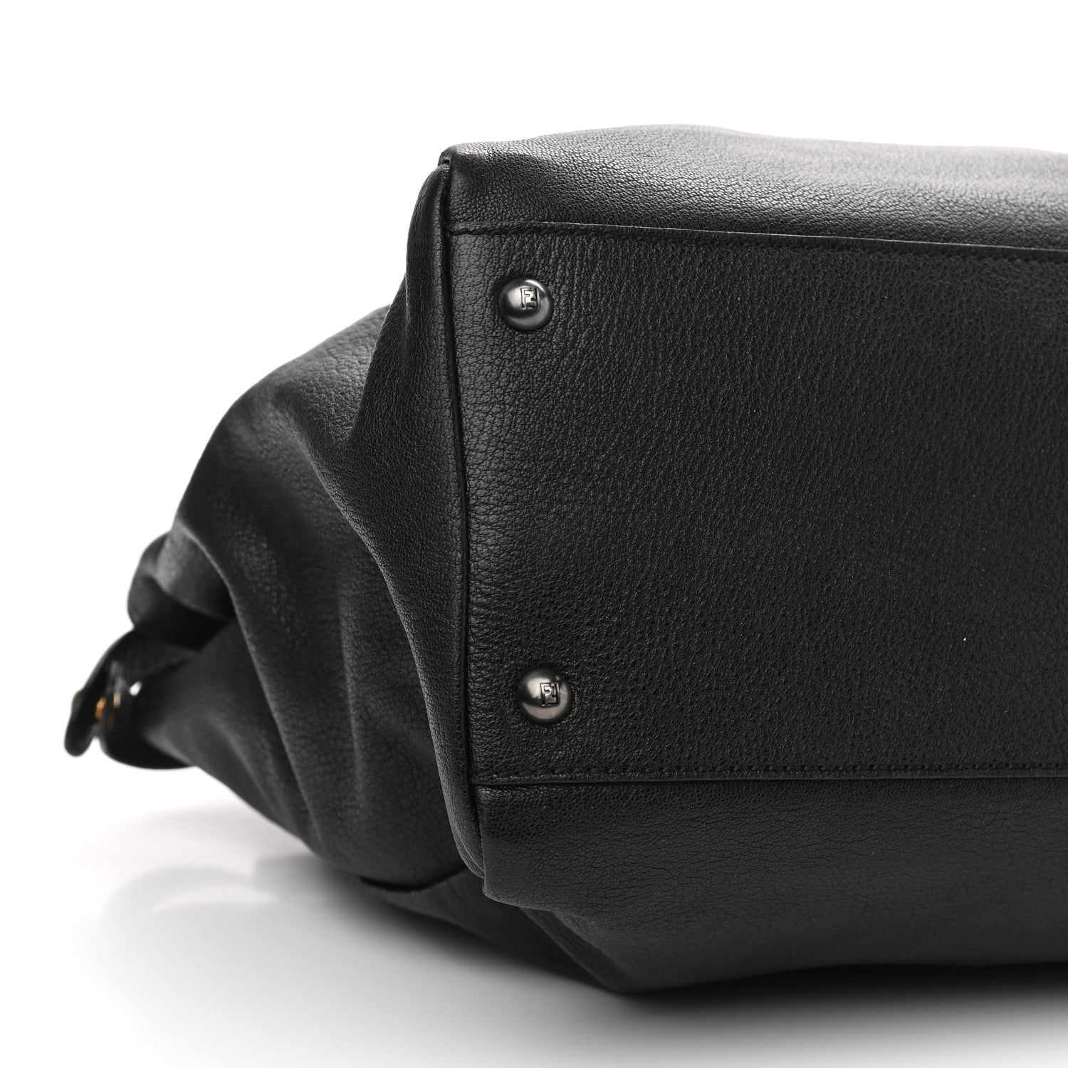 Fendi Goatskin Large Peekaboo Iconic Satchel Black Lampone 5 of 10