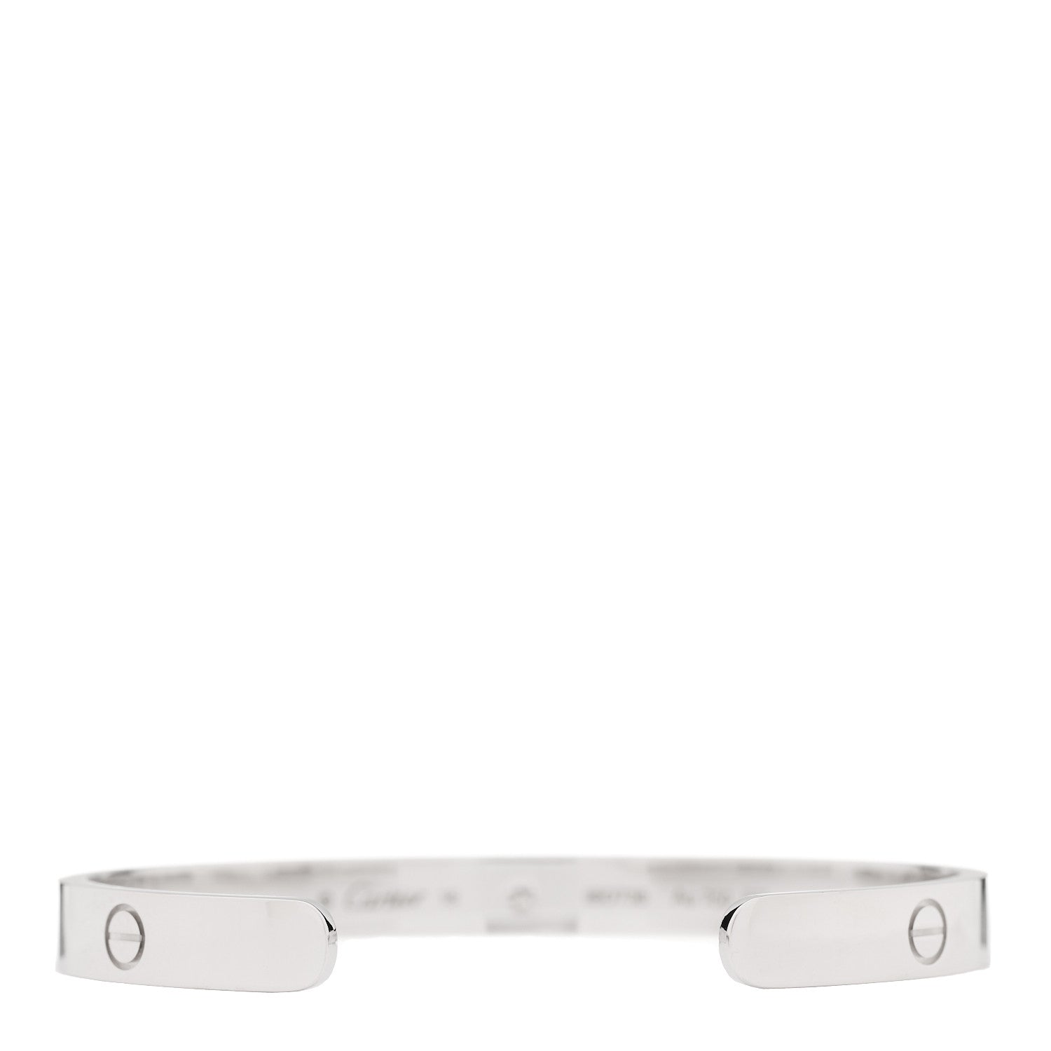 Cartier 18K White Gold 1 Diamond LOVE Cuff Bracelet 18 3 of 5